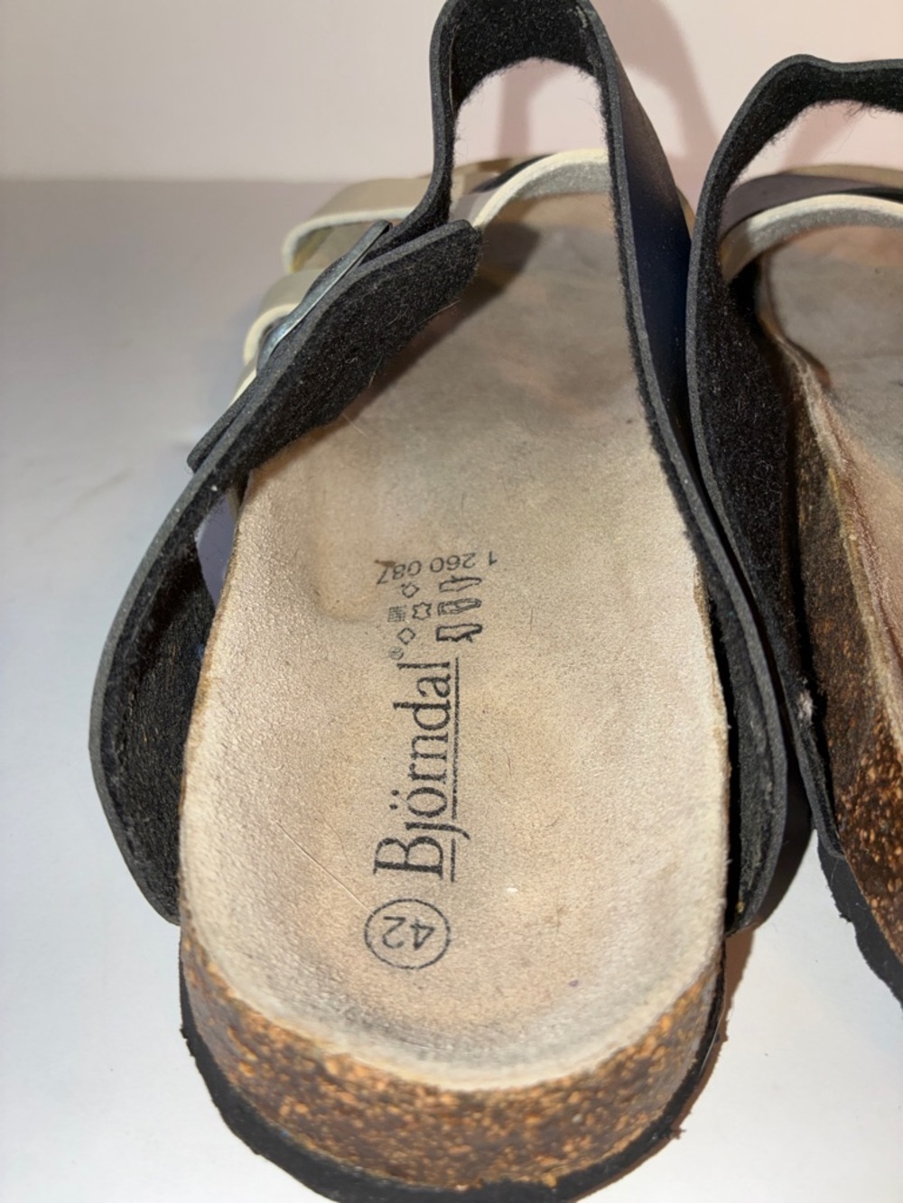 Bjorndal, Cream and Blue Sandals, Size EU 42 / US 11 - 11.5 - Picture 7 of 11